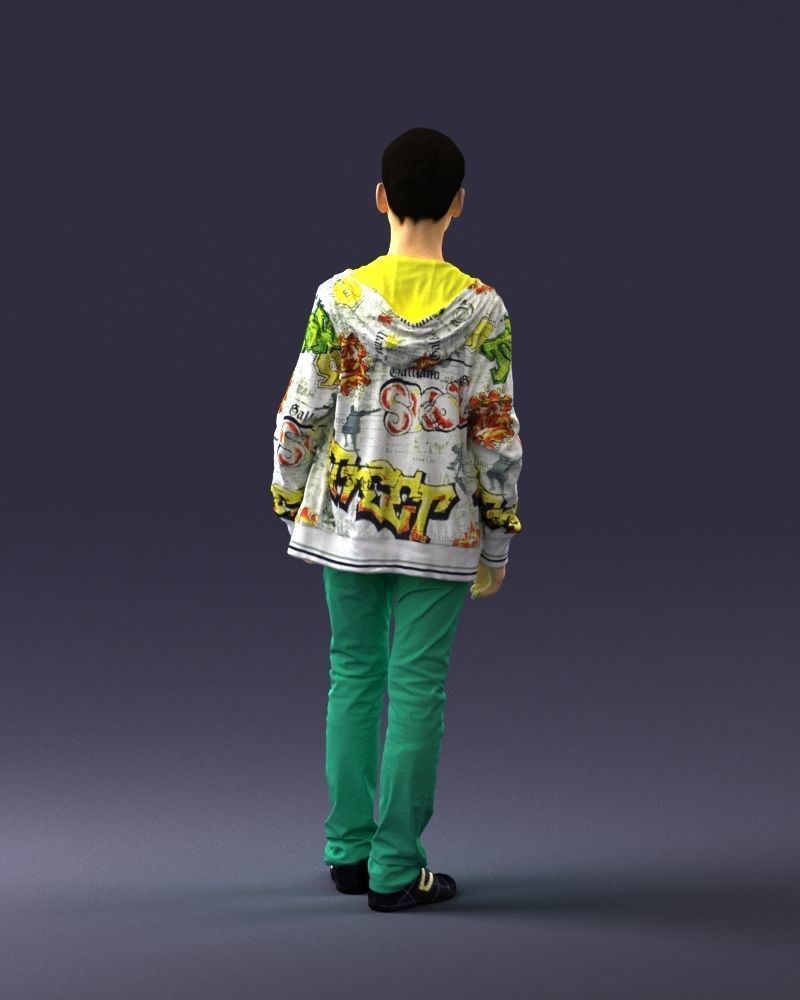 Boy in colorful clothes 0069 3D model_18