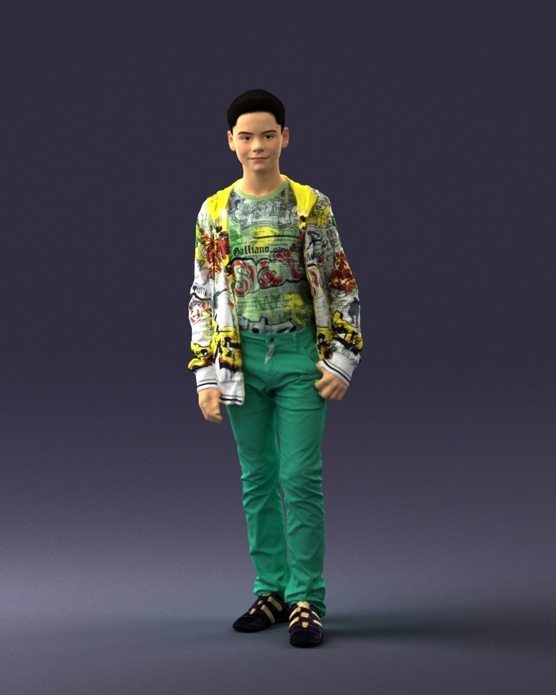 Boy in colorful clothes 0069 3D model_36