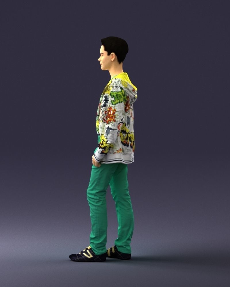 Boy in colorful clothes 0069 3D model_24