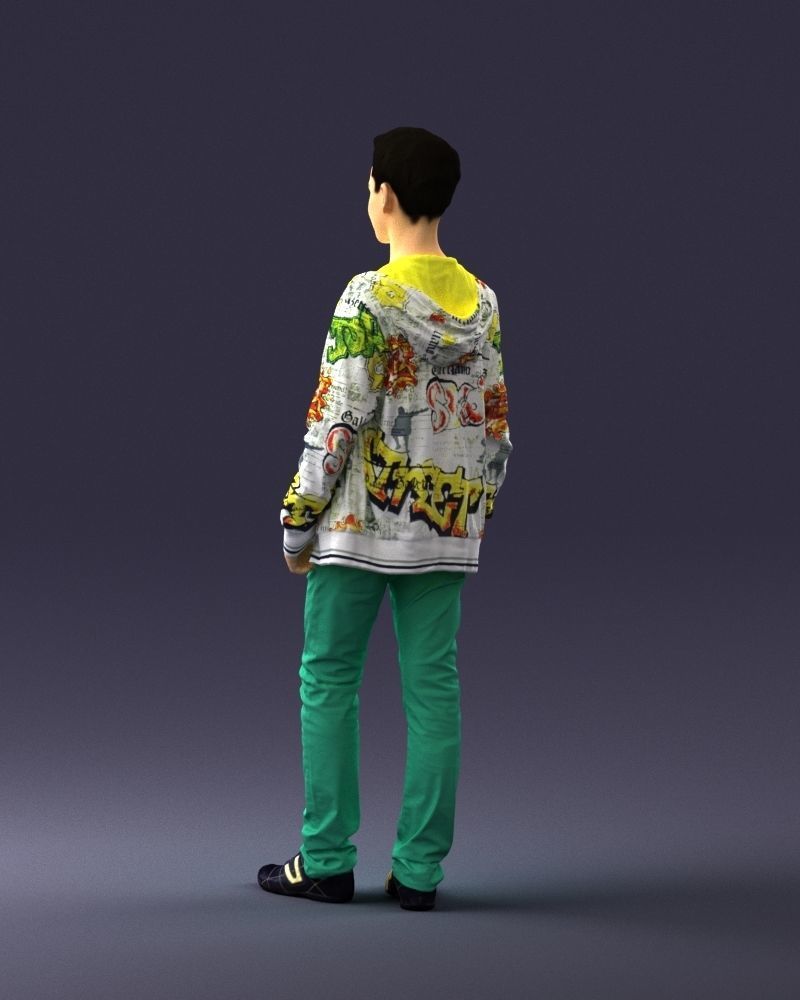 Boy in colorful clothes 0069 3D model_21