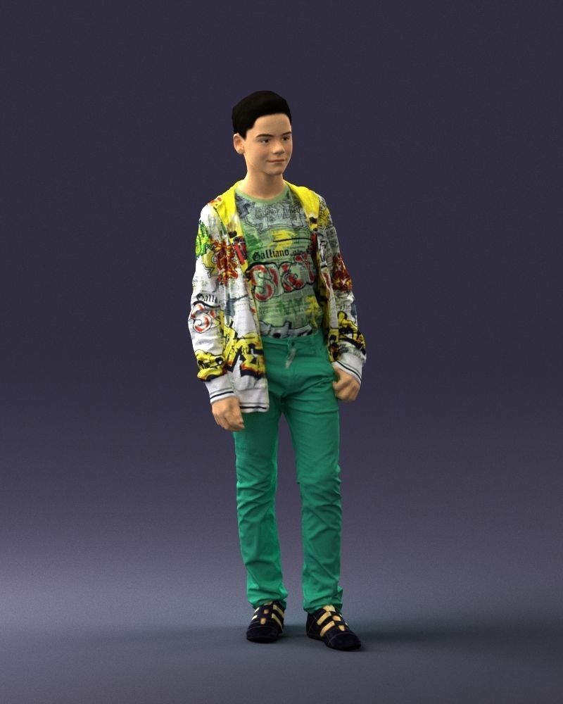 Boy in colorful clothes 0069 3D model_6