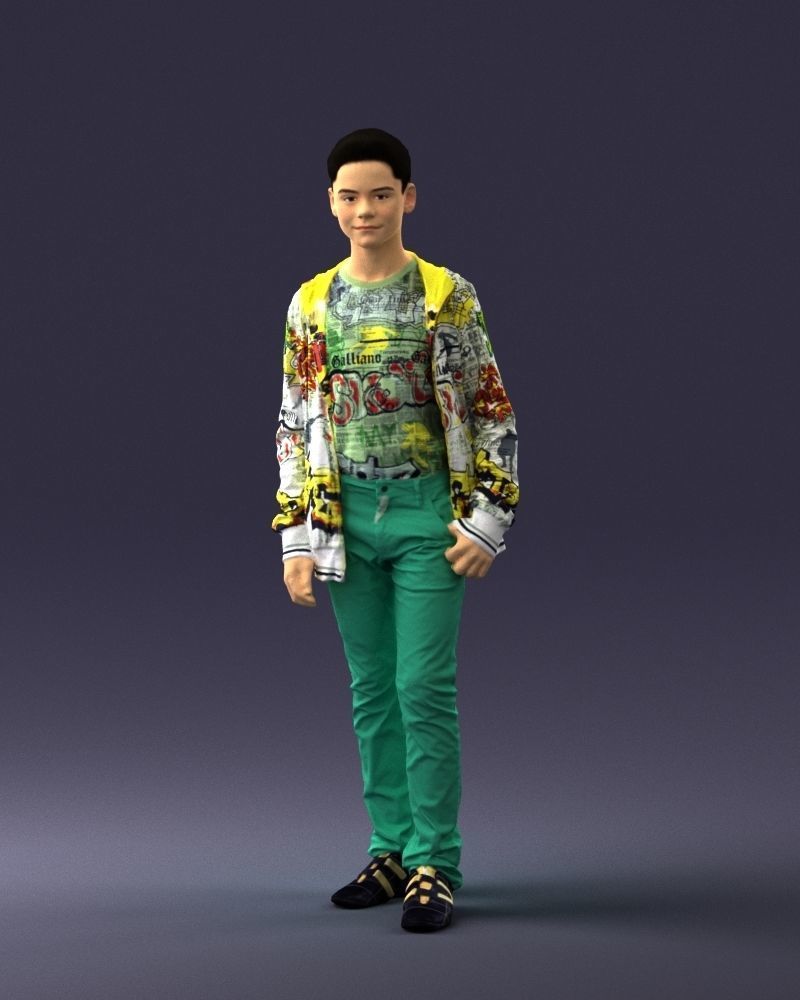 Boy in colorful clothes 0069 3D model_33