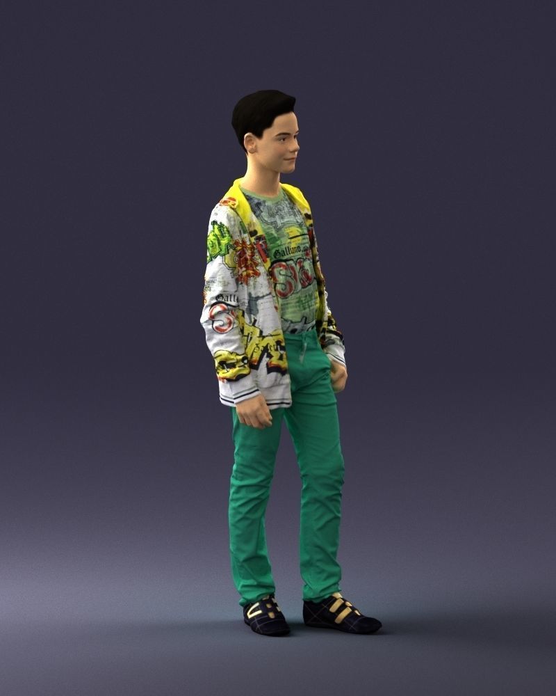 Boy in colorful clothes 0069 3D model_9