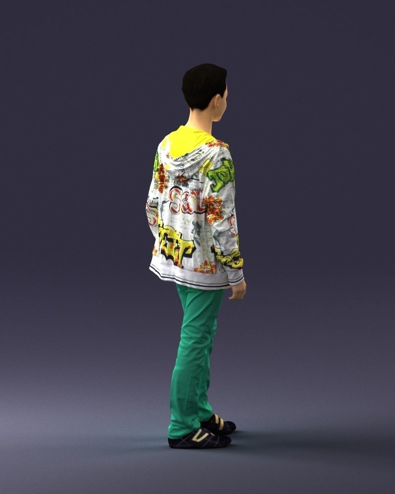 Boy in colorful clothes 0069 3D model_15