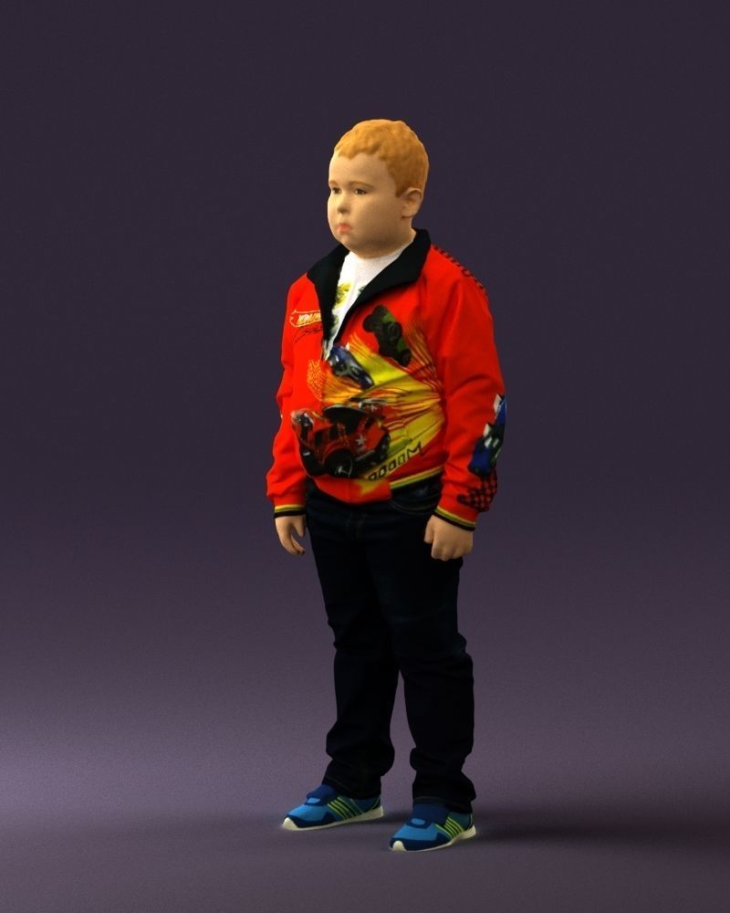 Boy in hot wheels jacket 0630 3D Print Ready 3D print model_27