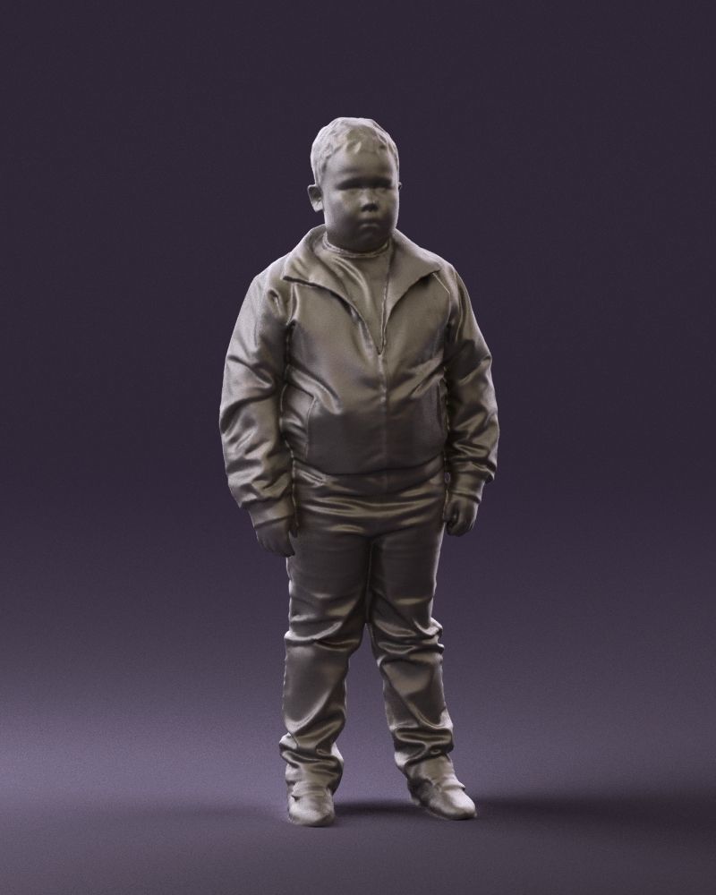 Boy in hot wheels jacket 0630 3D Print Ready 3D print model_1