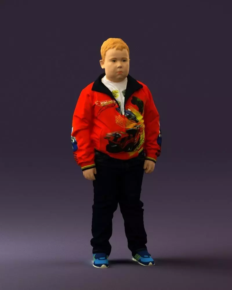 Boy in hot wheels jacket 0630 3D Print Ready 3D print model_0