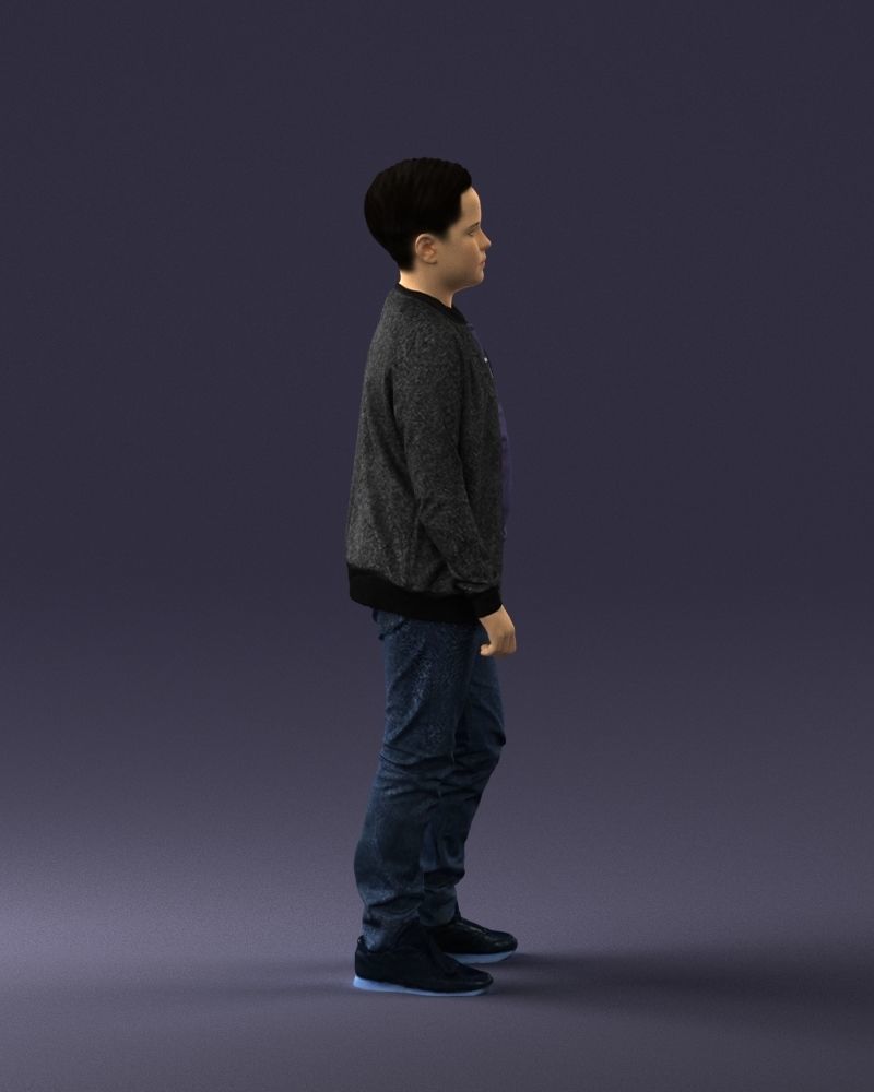 Boy in jeans and sweater 0471 3D model_27