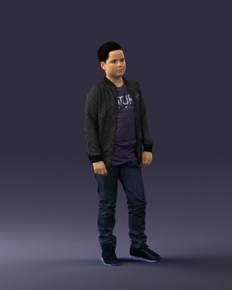 Boy in jeans and sweater 0471 3D model_33