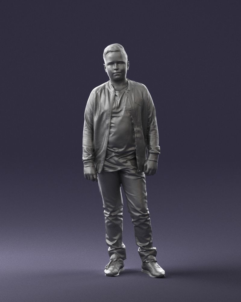 Boy in jeans and sweater 0471 3D model_1