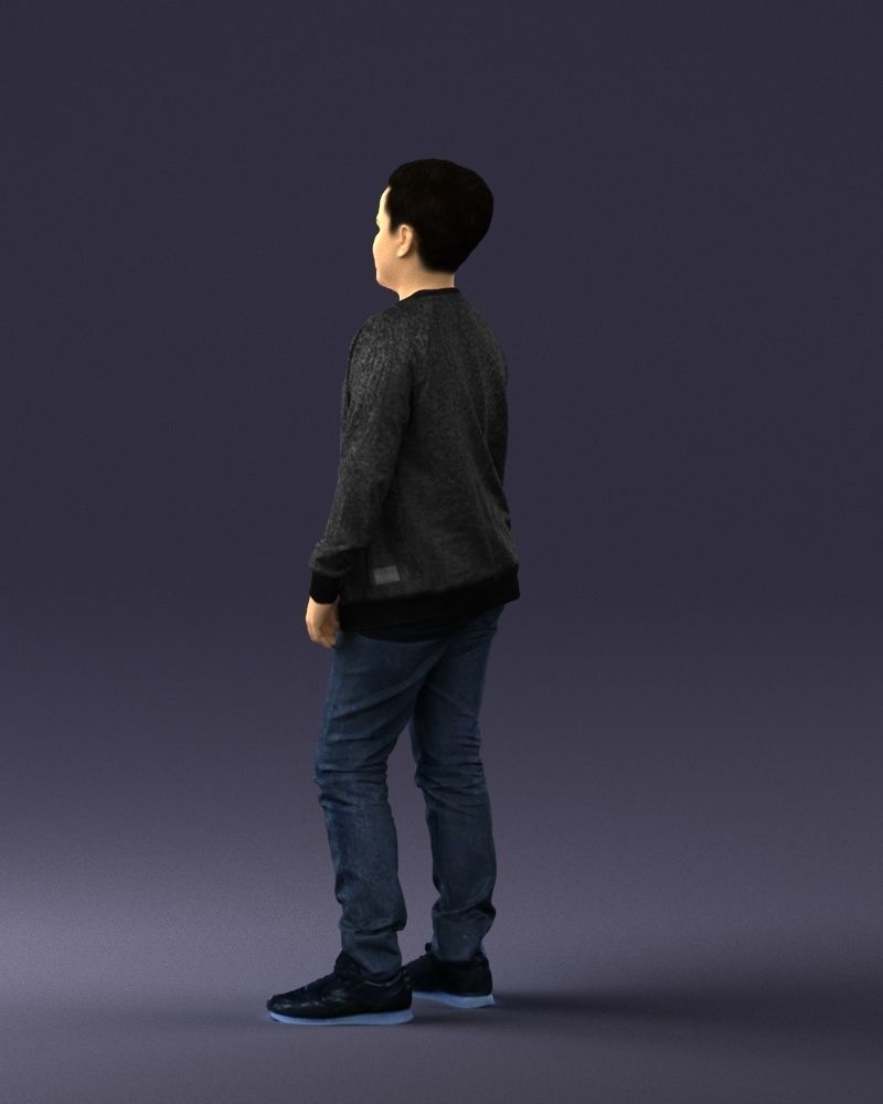 Boy in jeans and sweater 0471 3D model_12