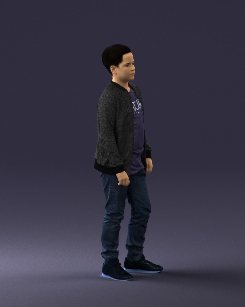 Boy in jeans and sweater 0471 3D model_30