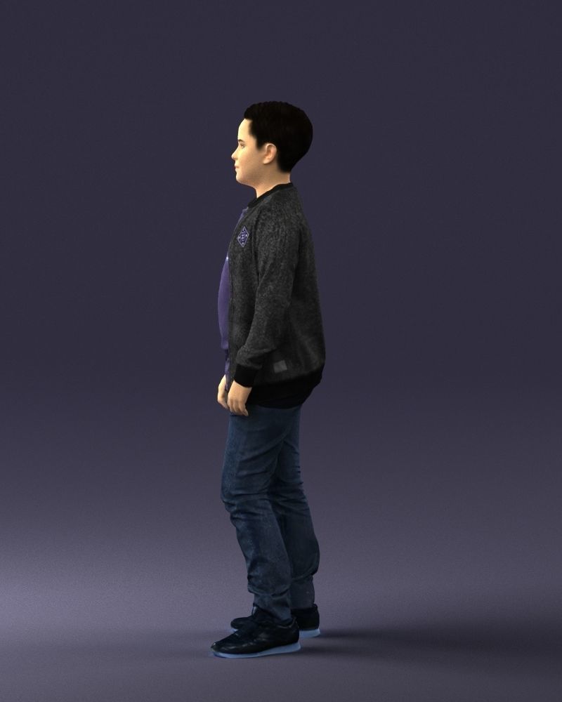 Boy in jeans and sweater 0471 3D model_9