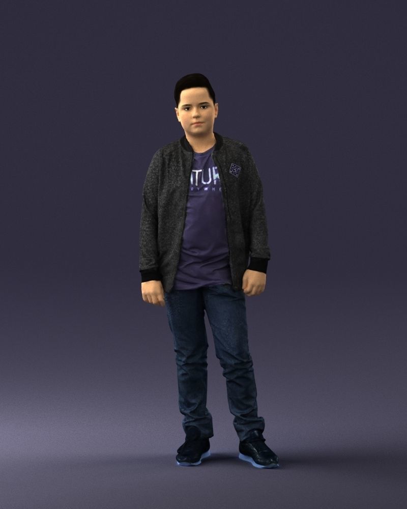 Boy in jeans and sweater 0471 3D model_36