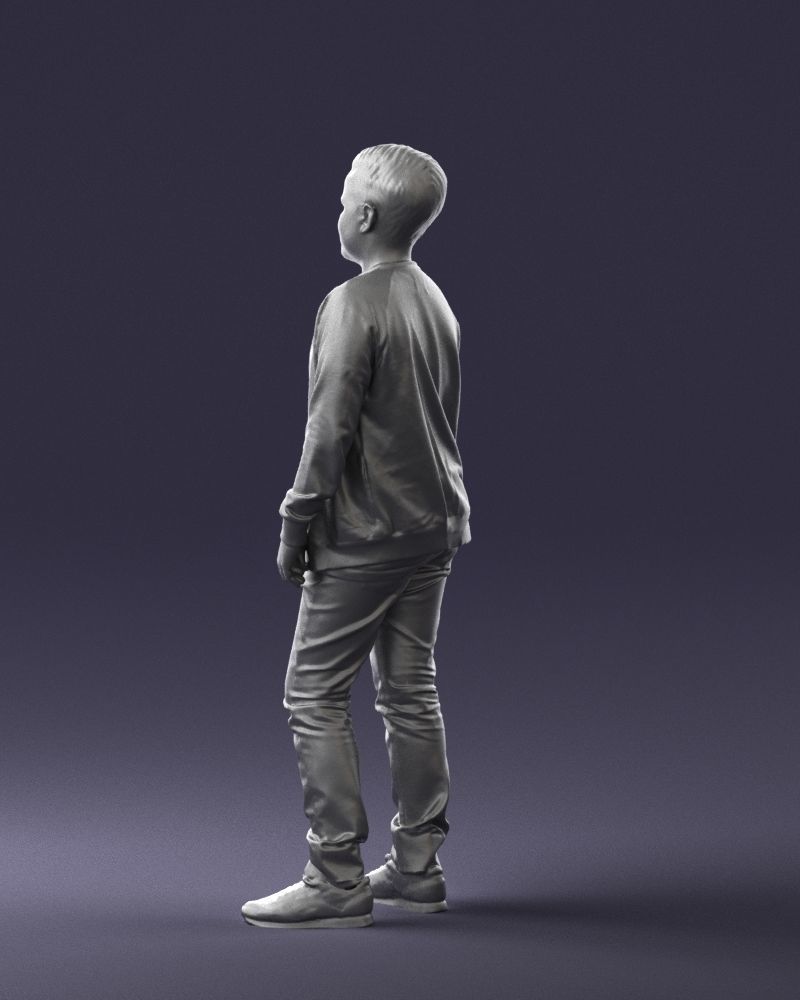 Boy in jeans and sweater 0471 3D model_13