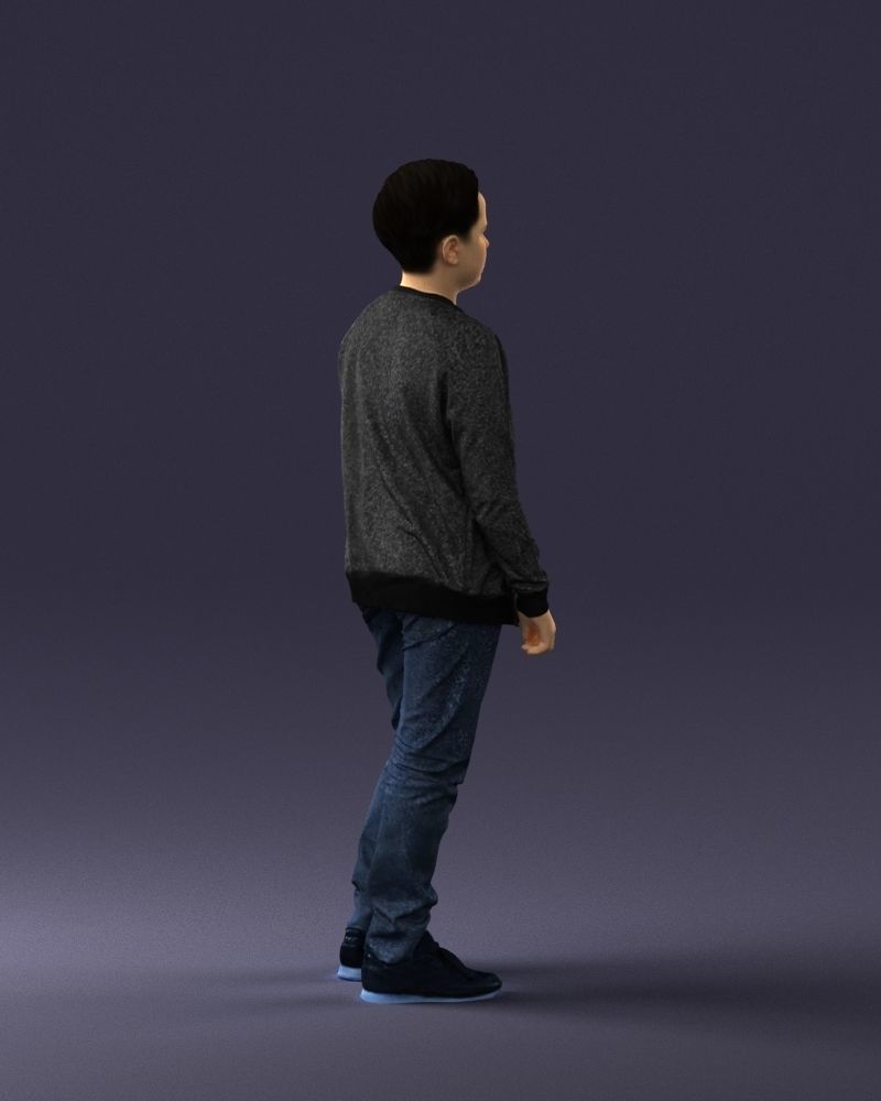 Boy in jeans and sweater 0471 3D model_24