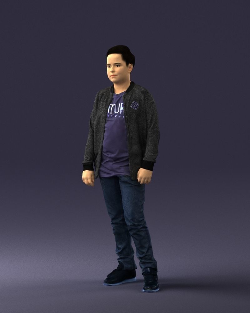 Boy in jeans and sweater 0471 3D model_3