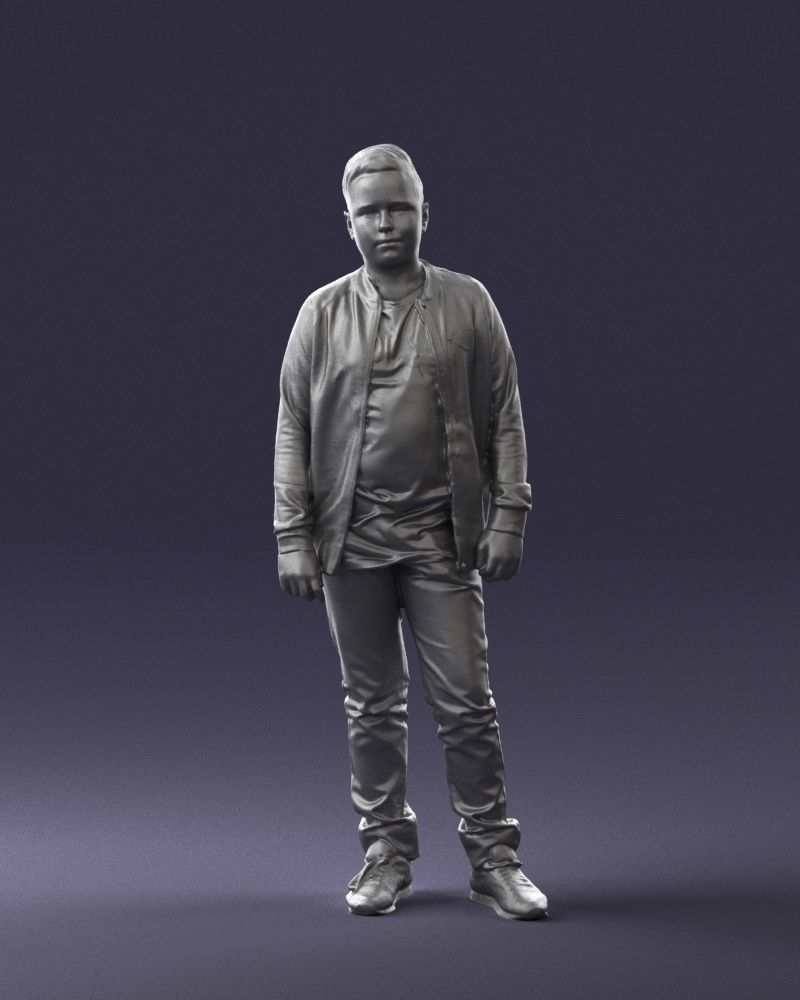 Boy in jeans and sweater 0471 3D model_37