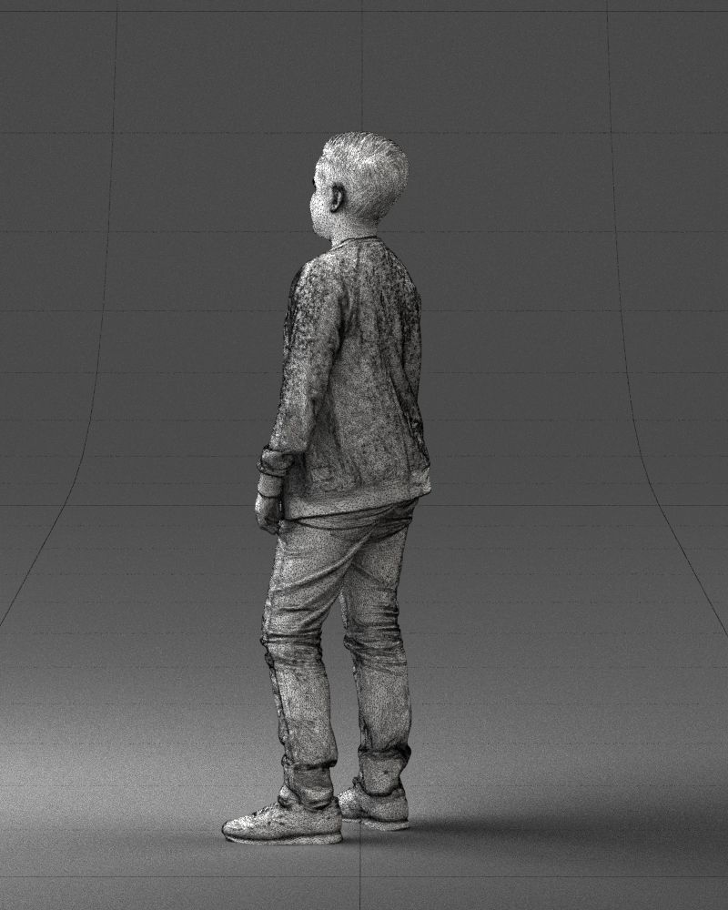 Boy in jeans and sweater 0471 3D model_14