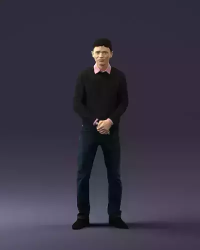 Boy in pink shirt 0504 3D Print Ready