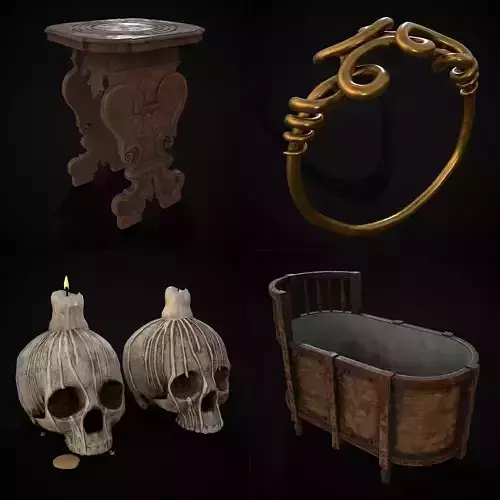 Medieval Prop Mix Twenty Five 3D Model Collection