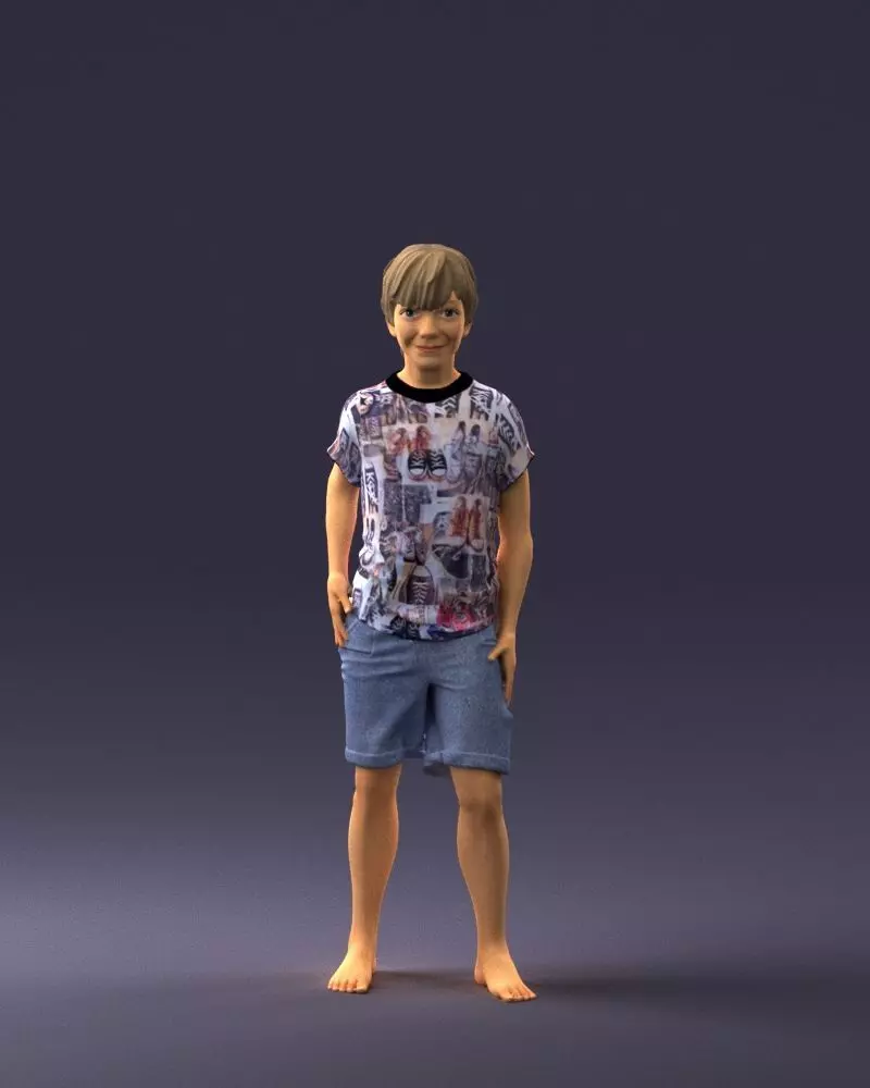 000579 Barefoot Child 3D print ready 3D print model