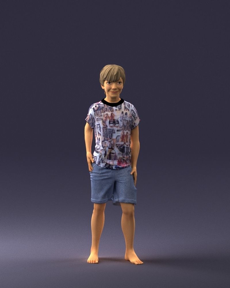 Boy in pose 0243 3D print ready 3D print model_3