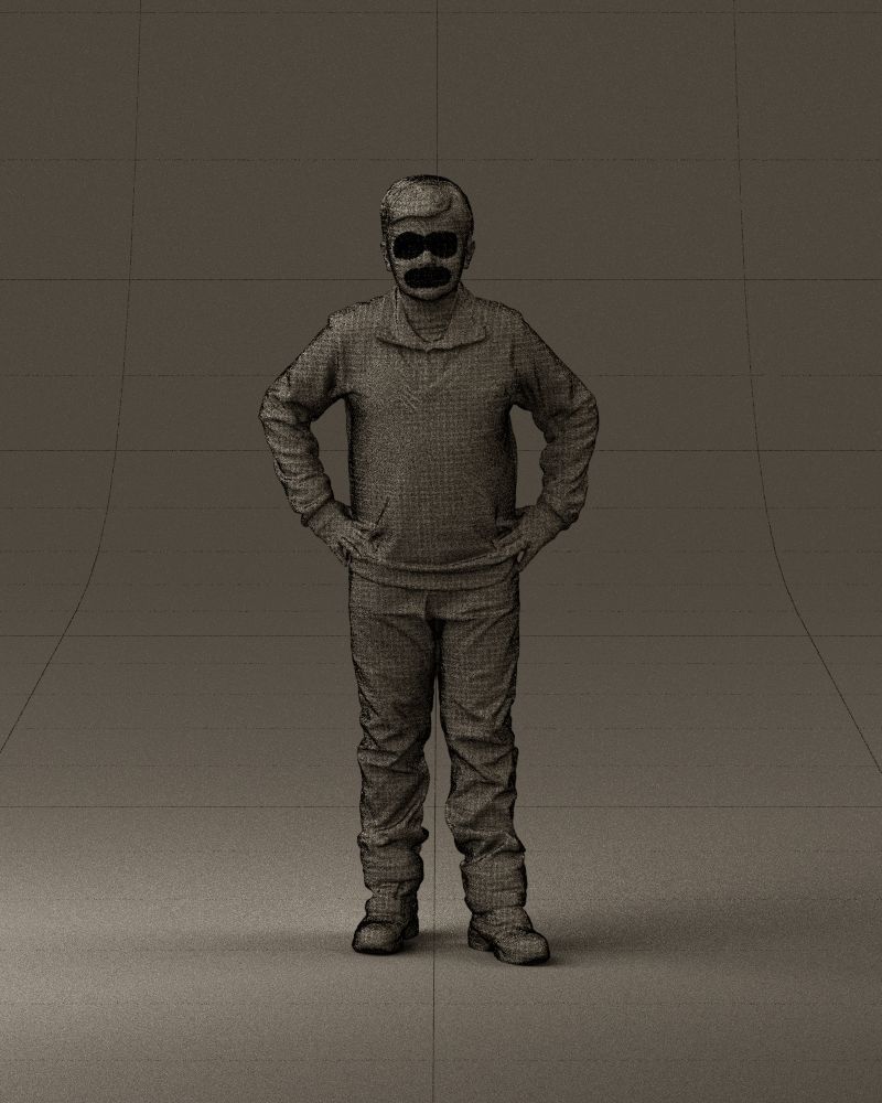 Boy in red blue polo hands on hips 0911 3D Print Ready 3D print model_25