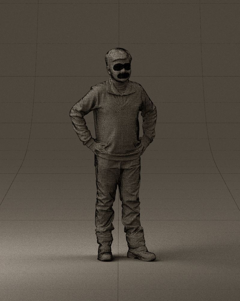 Boy in red blue polo hands on hips 0911 3D Print Ready 3D print model_26