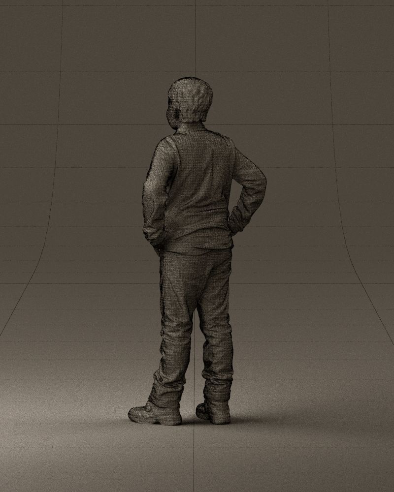 Boy in red blue polo hands on hips 0911 3D Print Ready 3D print model_31