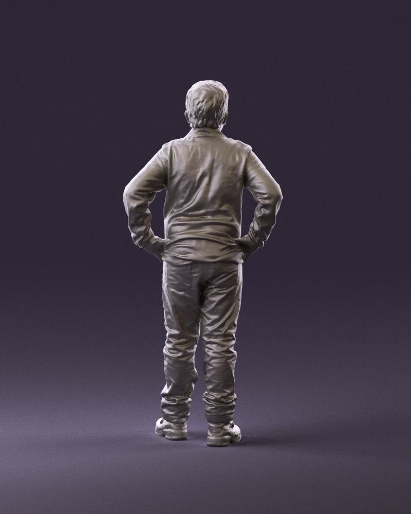 Boy in red blue polo hands on hips 0911 3D Print Ready 3D print model_6
