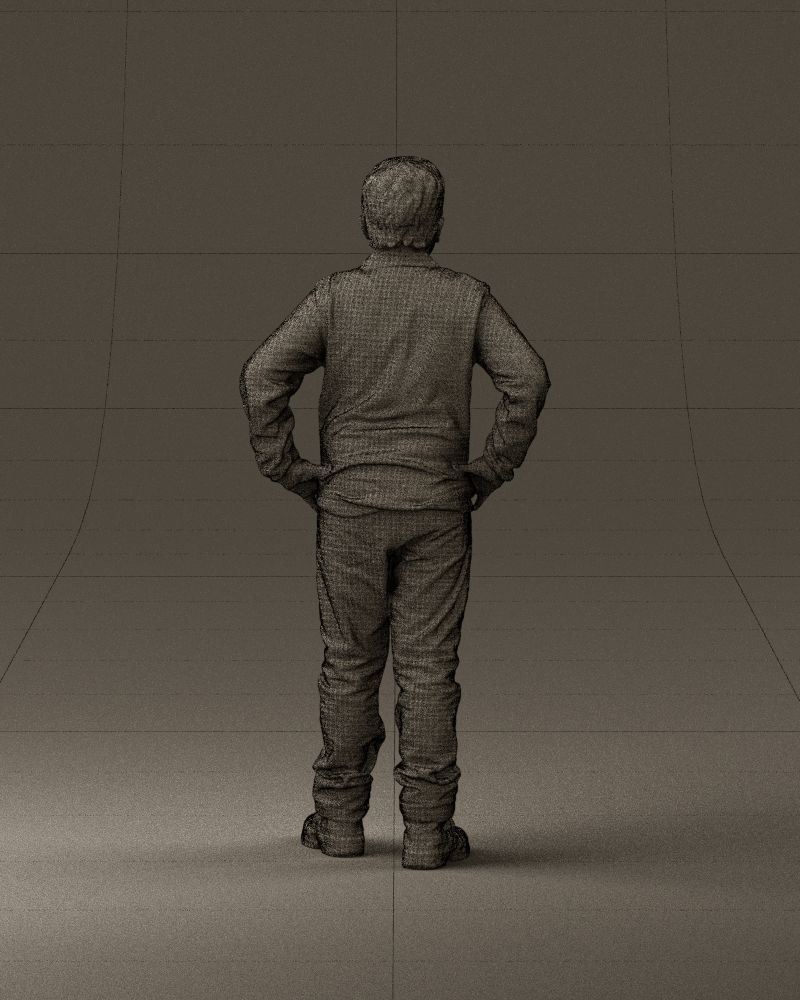 Boy in red blue polo hands on hips 0911 3D Print Ready 3D print model_30