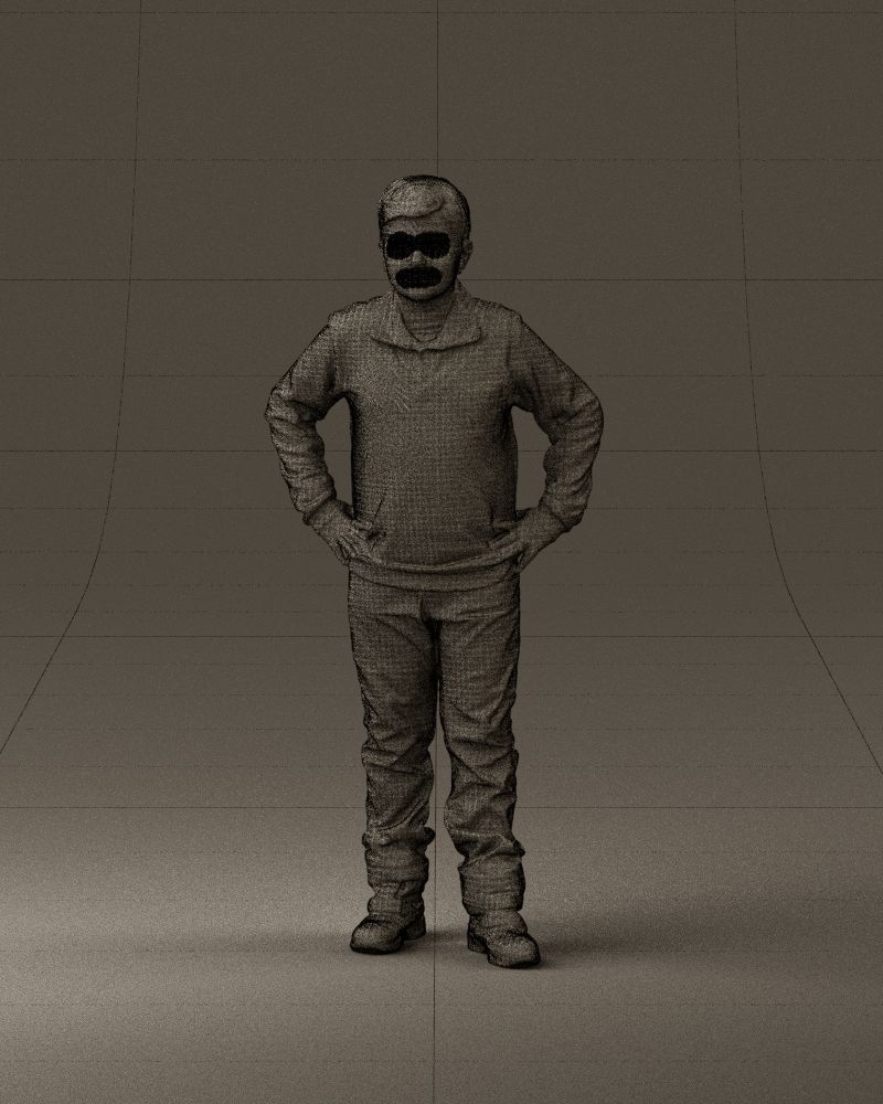 Boy in red blue polo hands on hips 0911 3D Print Ready 3D print model_24