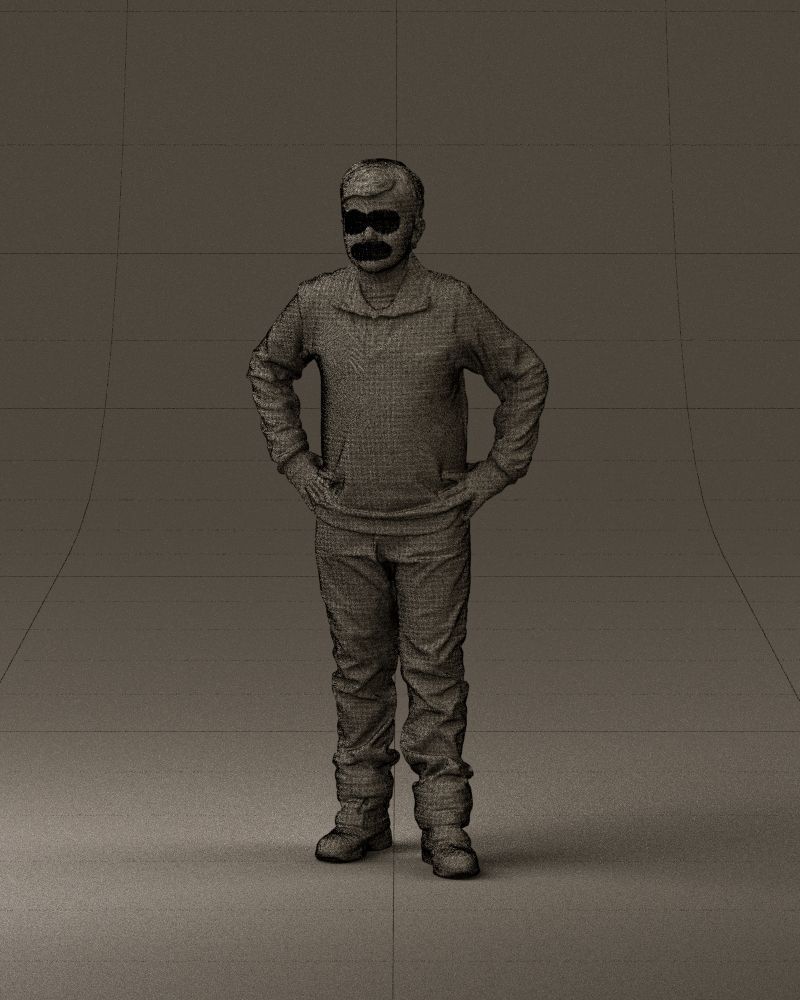 Boy in red blue polo hands on hips 0911 3D Print Ready 3D print model_35