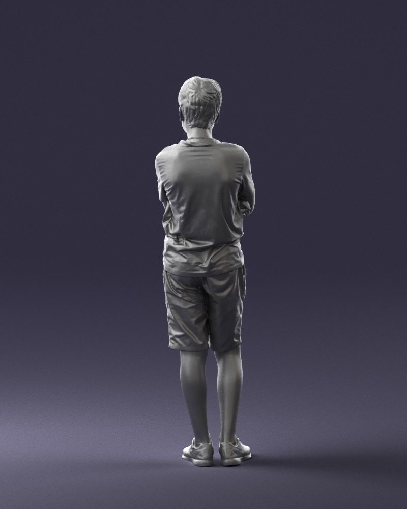 Boy in shorts and t-shirt 0463 3D print ready 3D print model_19