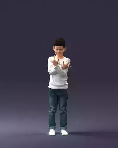 Boy in socks in cool pose 0105 3D Print Ready 3D print model