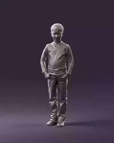 Boy in stripped armani blouse 0883 3D Print Ready