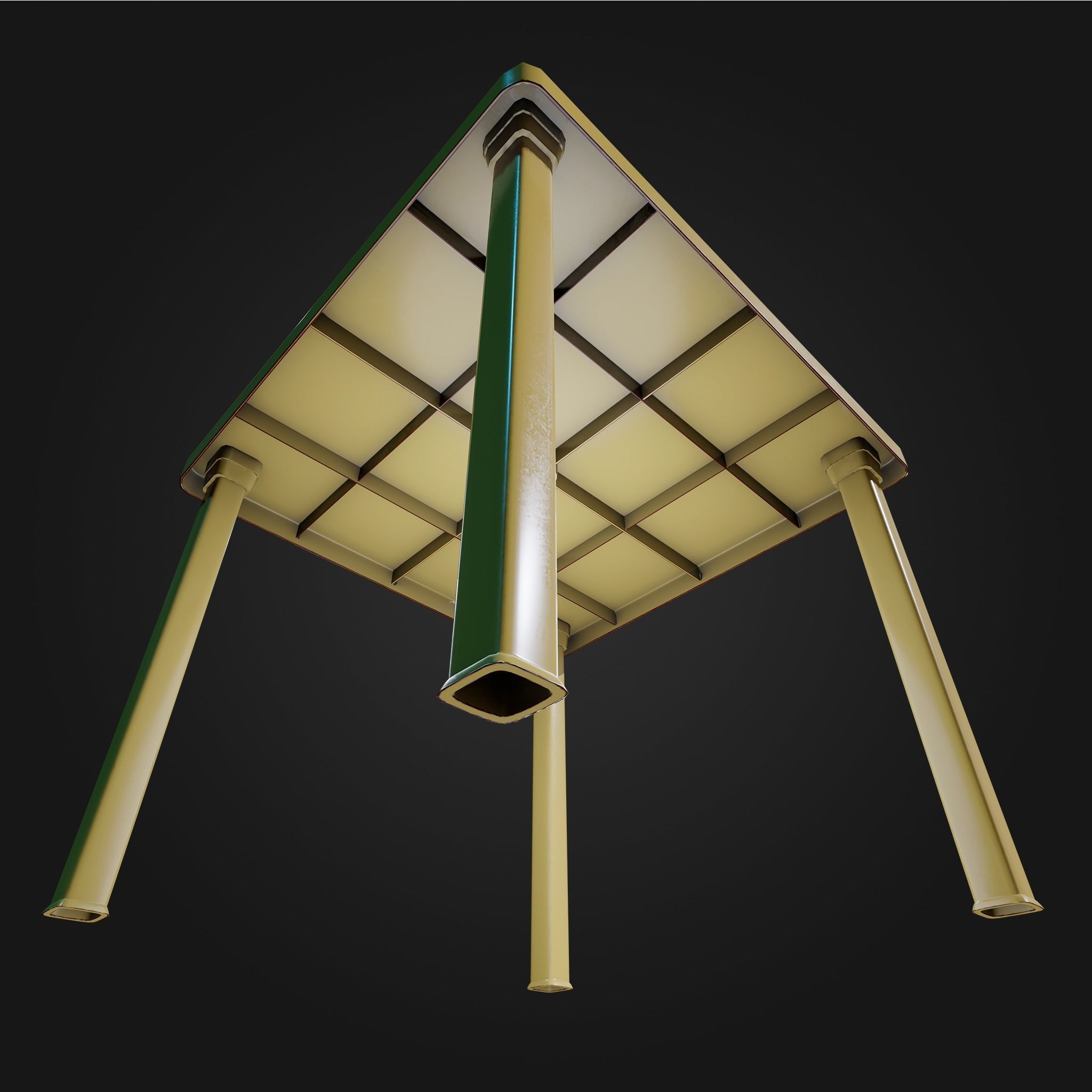 Plastic Table Square Garden VR AR Low Poly Game Ready 4 in 1 Low-poly 3D model_7