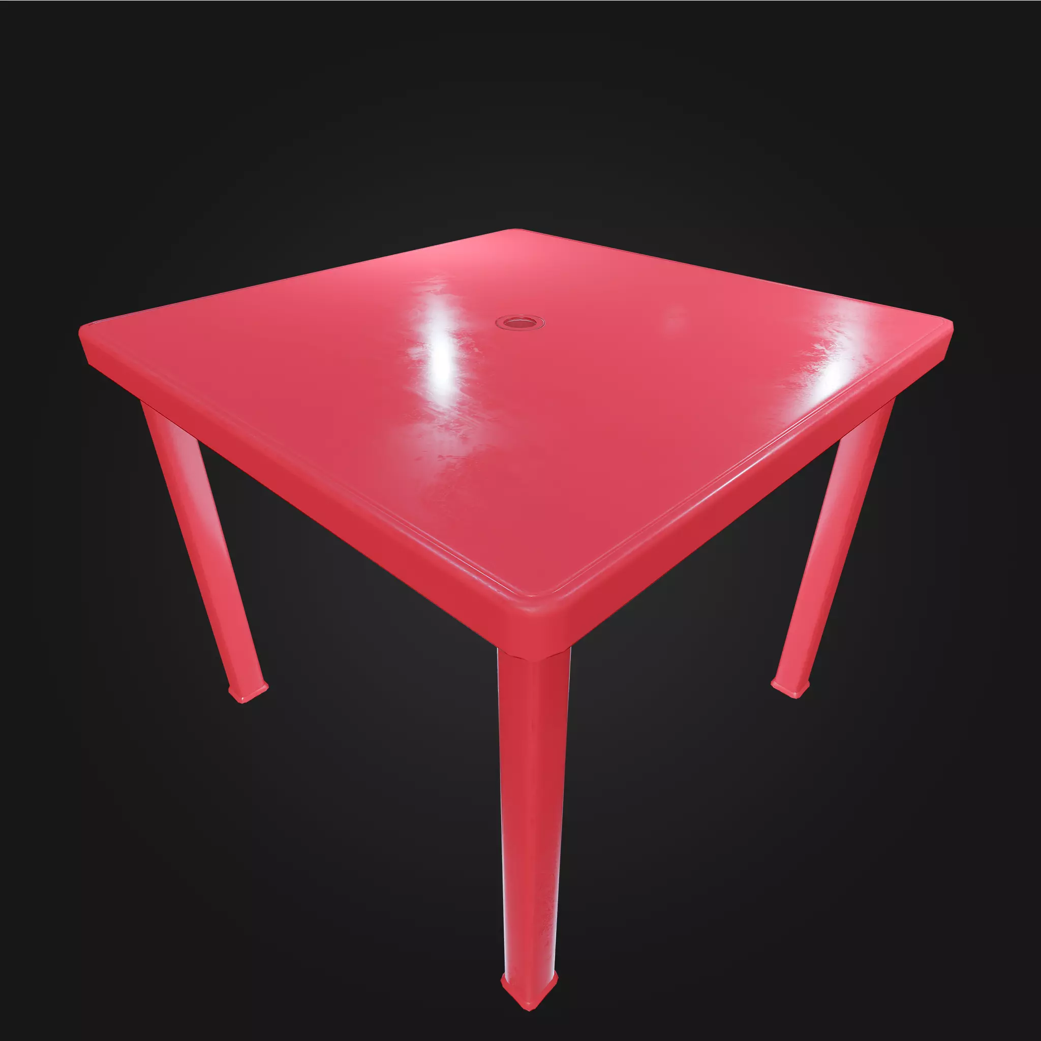 Plastic Table Square Garden VR AR Low Poly Game Ready 4 in 1 Low-poly 3D model_0