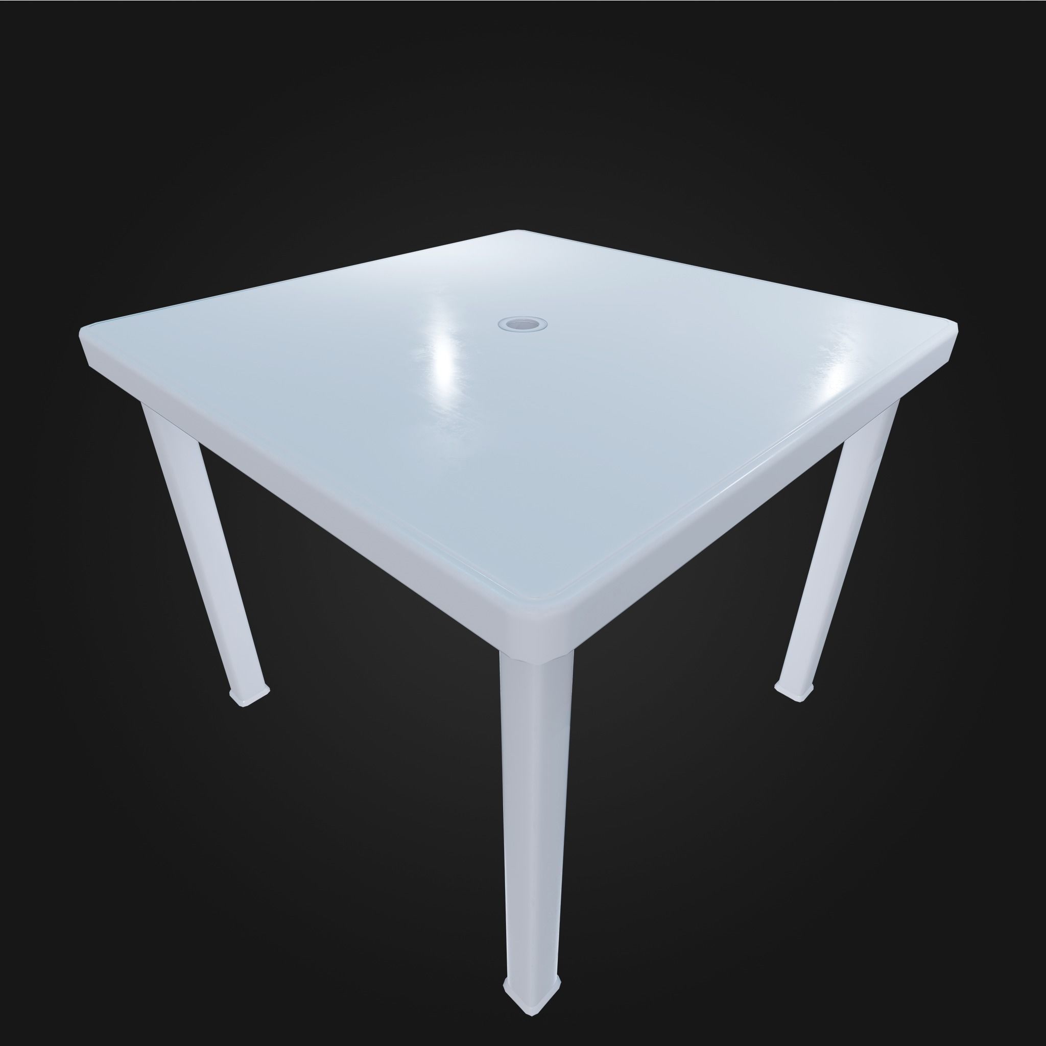 Plastic Table Square Garden VR AR Low Poly Game Ready 4 in 1 Low-poly 3D model_1
