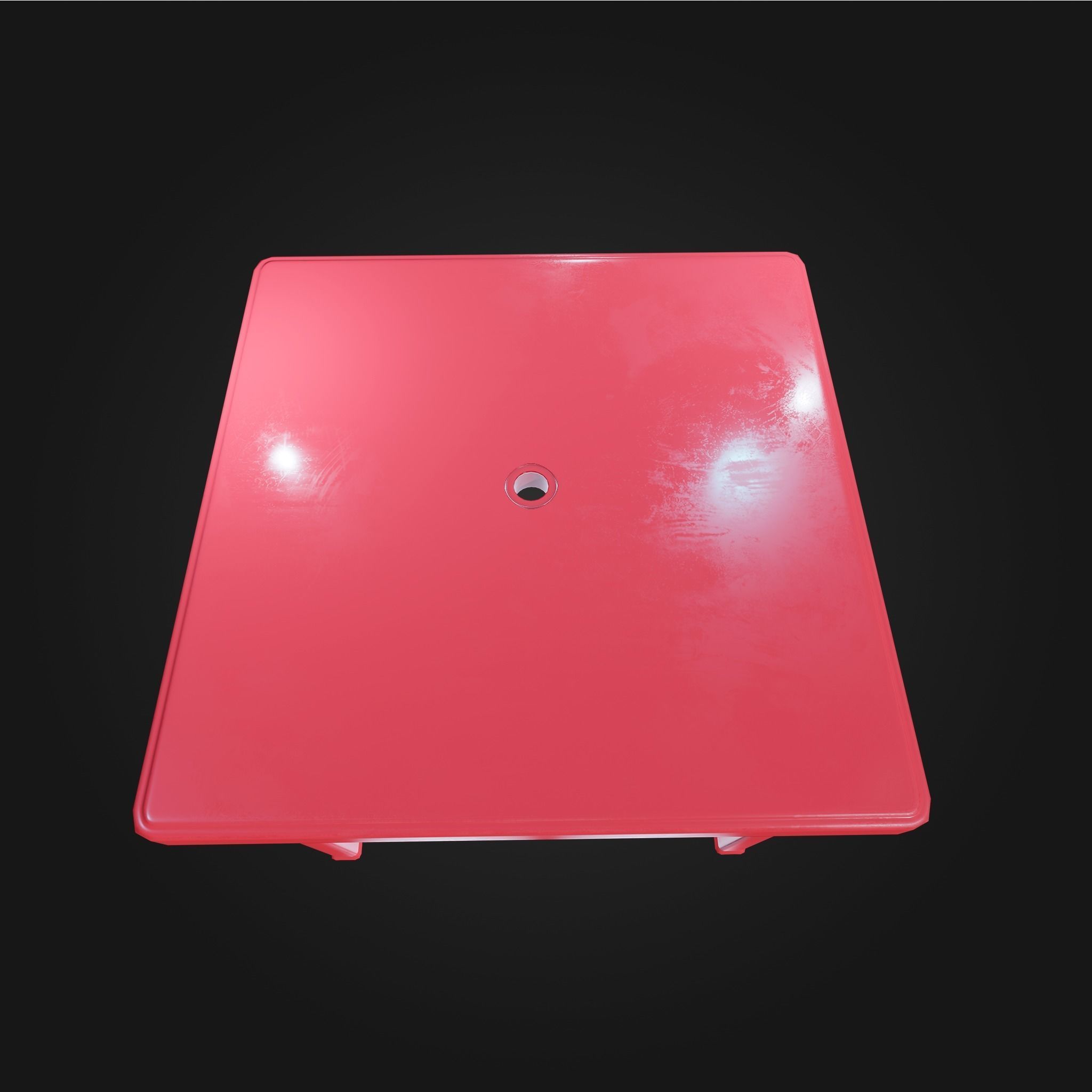 Plastic Table Square Garden VR AR Low Poly Game Ready 4 in 1 Low-poly 3D model_15