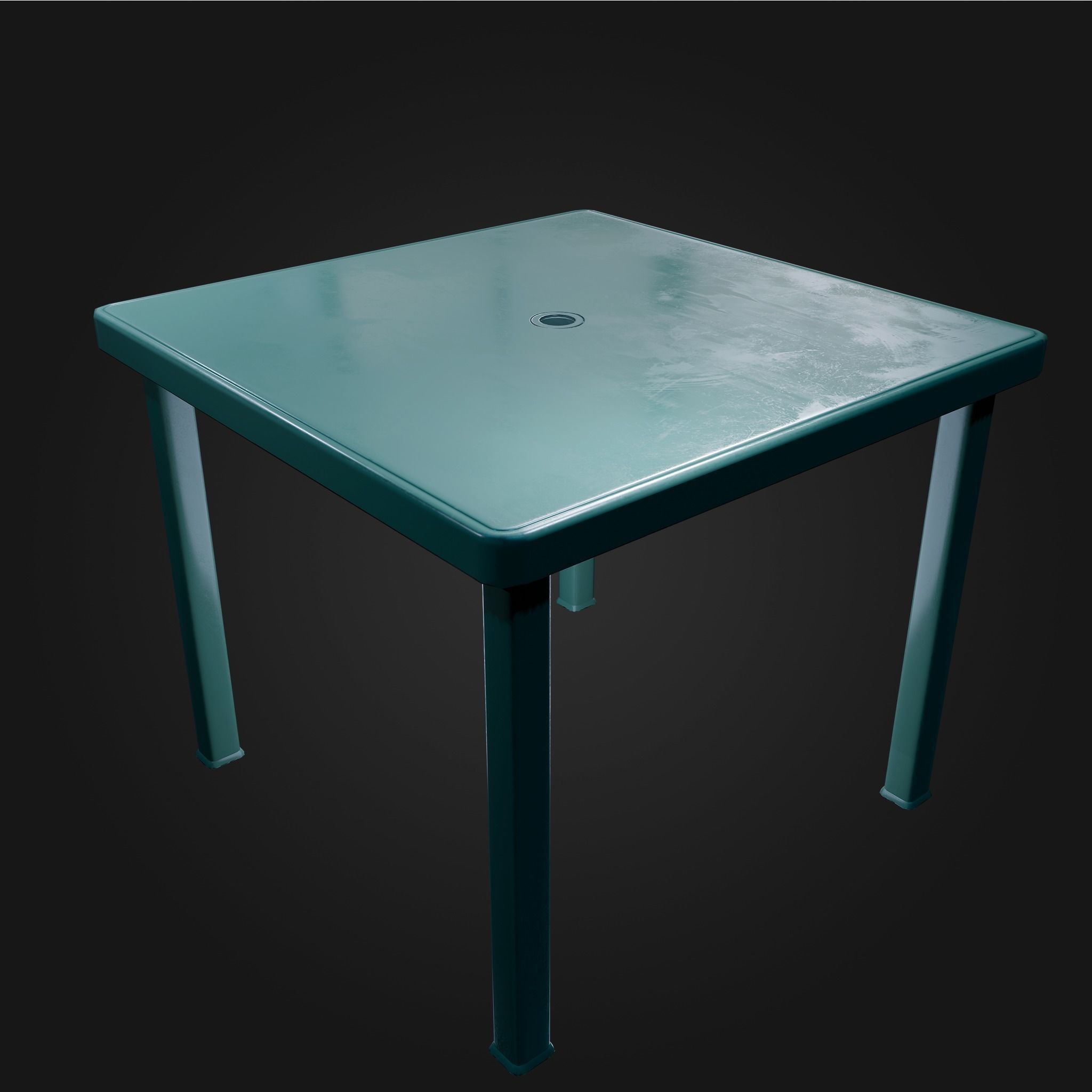 Plastic Table Square Garden VR AR Low Poly Game Ready 4 in 1 Low-poly 3D model_3