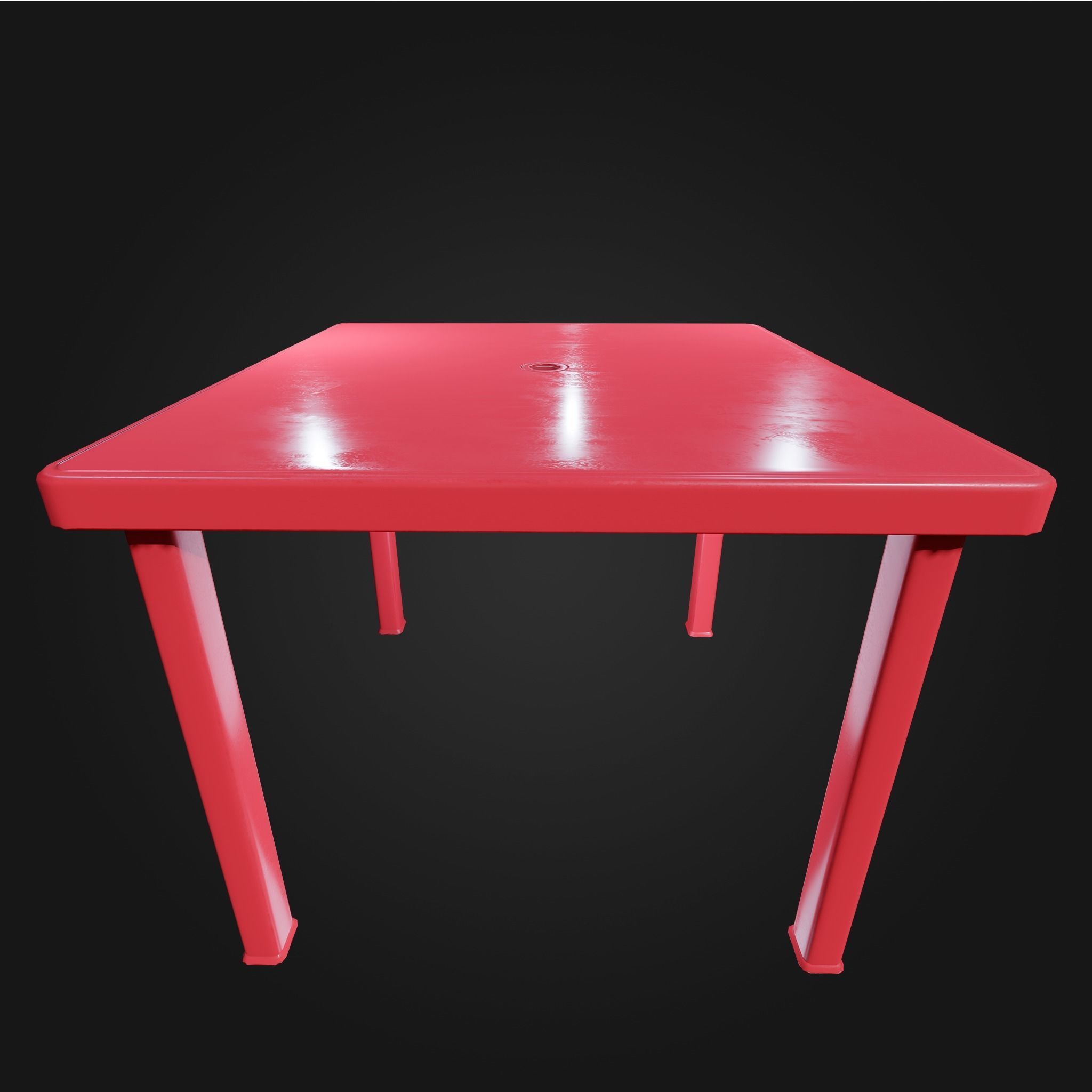 Plastic Table Square Garden VR AR Low Poly Game Ready 4 in 1 Low-poly 3D model_6