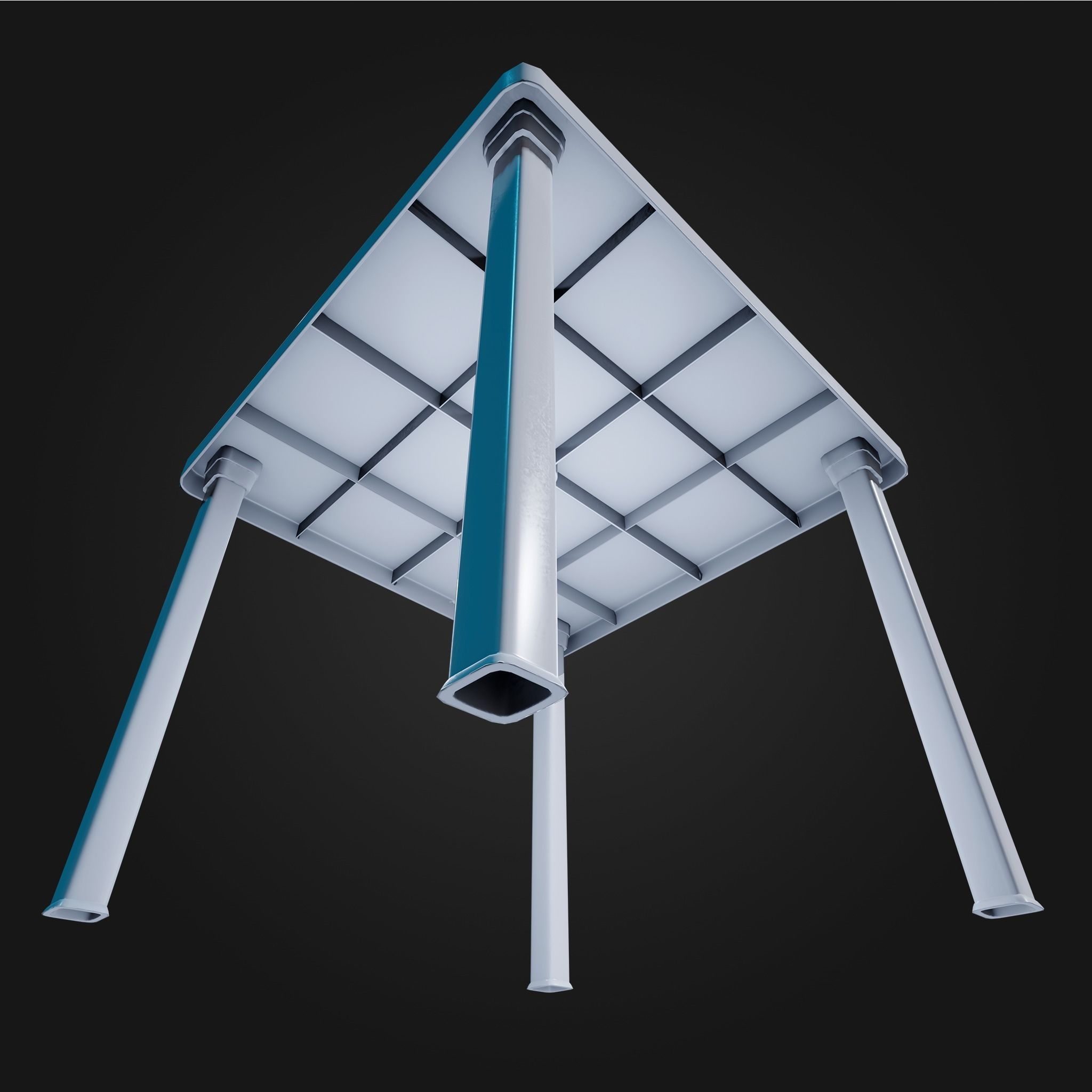 Plastic Table Square Garden VR AR Low Poly Game Ready 4 in 1 Low-poly 3D model_8