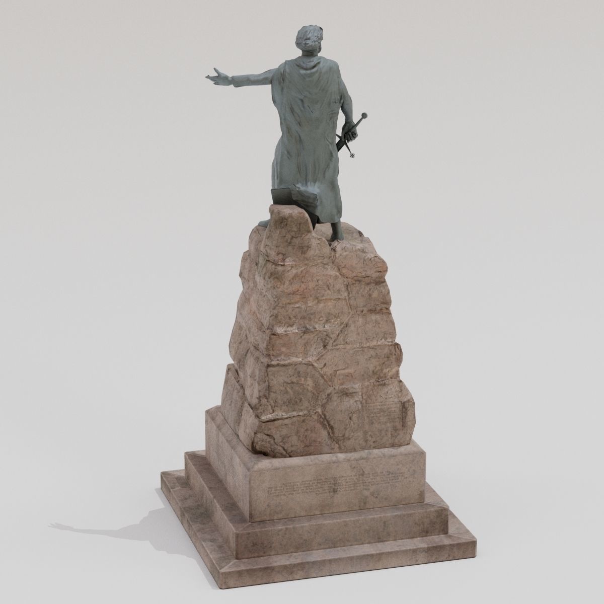 William Wallace Statue Low-poly 3D model_1