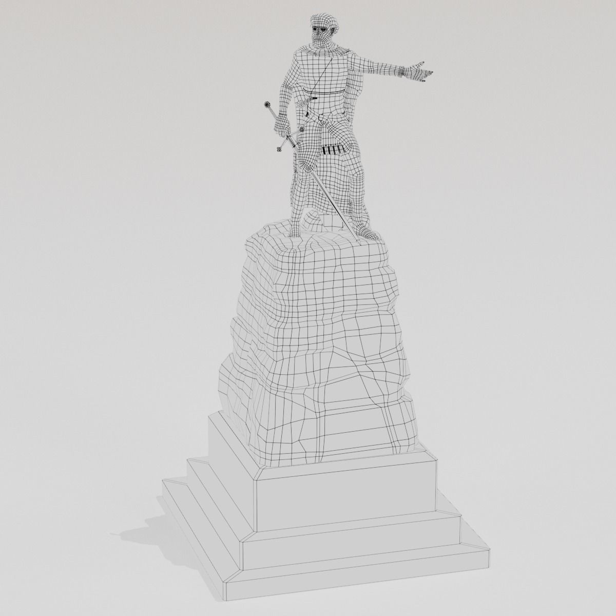 William Wallace Statue Low-poly 3D model_10