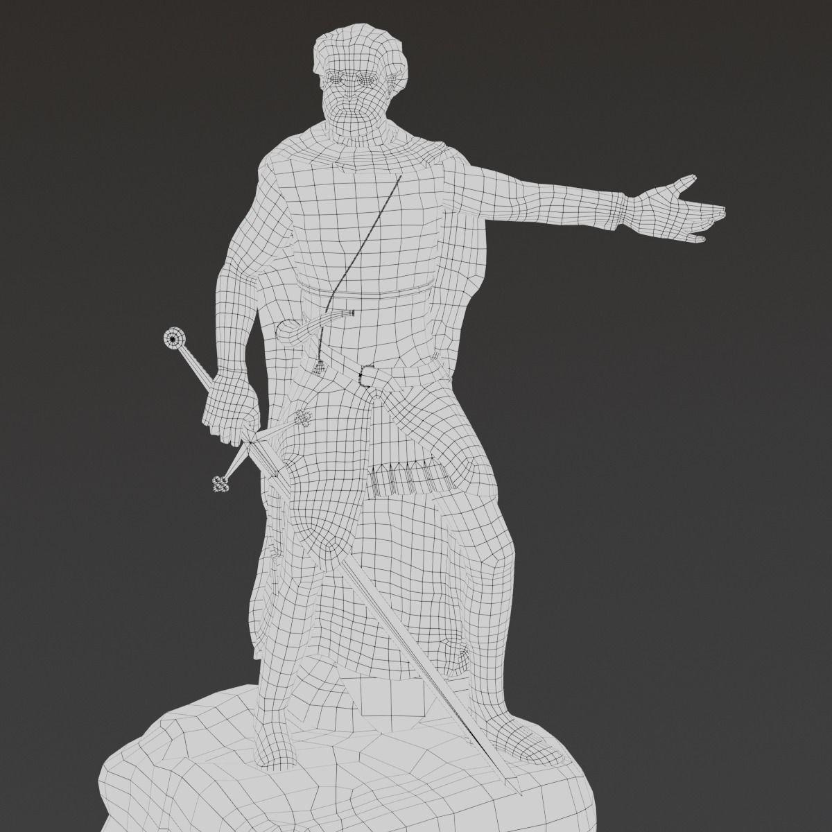 William Wallace Statue Low-poly 3D model_11