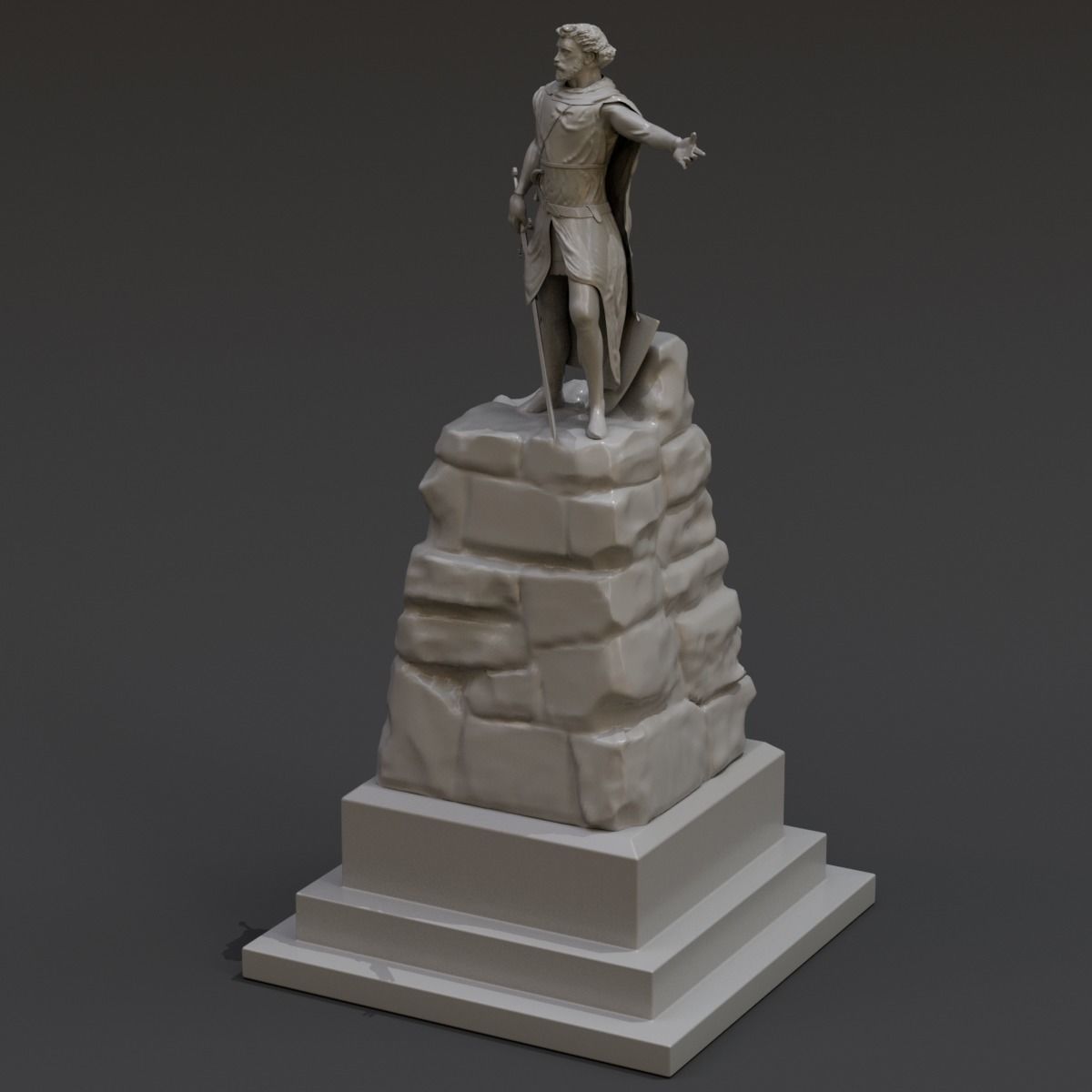 William Wallace Statue Low-poly 3D model_9