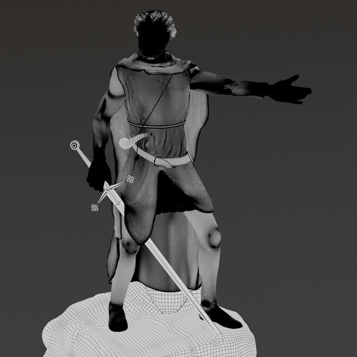 William Wallace Statue Low-poly 3D model_12