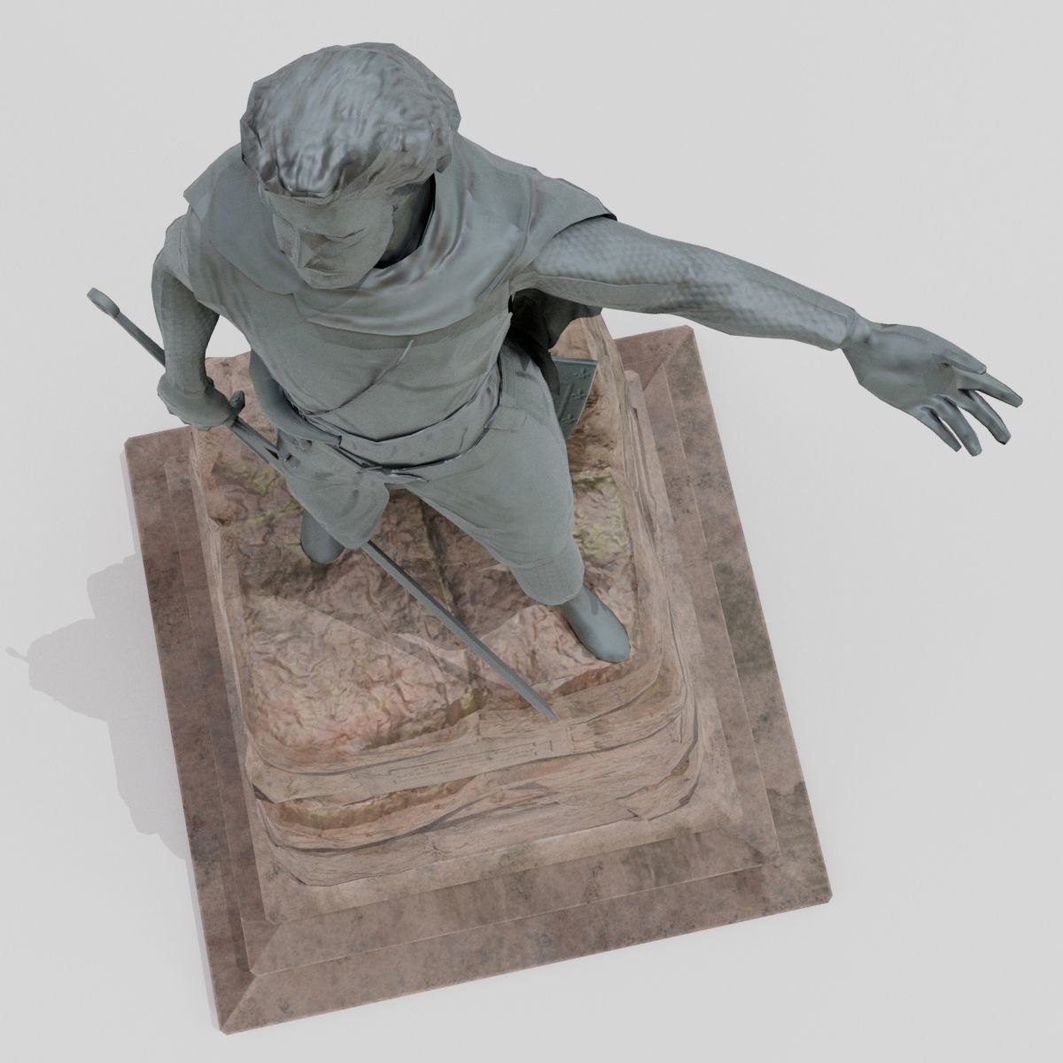 William Wallace Statue Low-poly 3D model_3